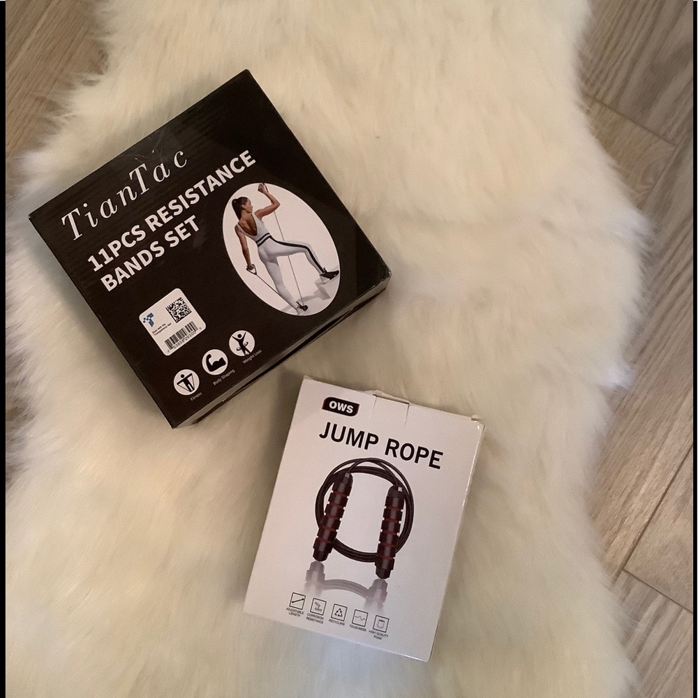 FITNESS BUNDLE:RESISTANCE BANDS SET AND JUMP ROPE